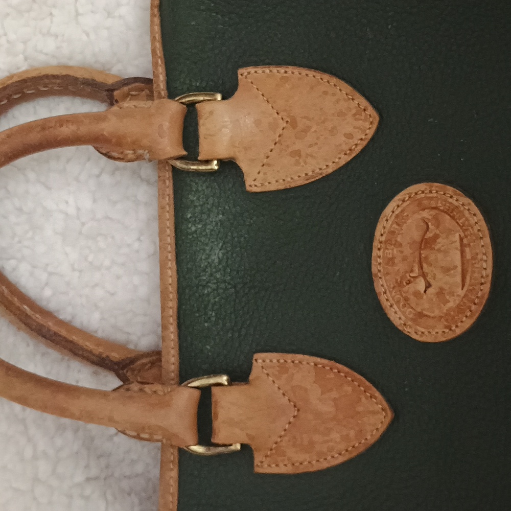 Dooney & Bourke Green and Tan Satchel Structured Design - Picture 2 of 7
